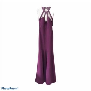 City Studio Purple Halter Gown 5 Jr.
